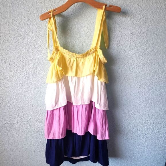 IDEM DITTO babydoll tiered strappy colorblock dress new without tags - Picture 1 of 10